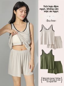 MiiOW | Bộ đồ ngủ không tay thoáng khí có đệm ngực cho nữ MiiOW Cat Person Áo vest ngắn mùa hè 2025 Thiết kế chống rỗng