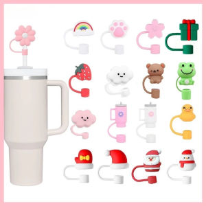 10mm Straw Covers Cap Tumbler Silicone Straw Tips Covers Reusable Straw Protectors Cap Drinkware Drink Cup