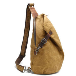 American Retro Oil Wax Waterproof Canvas Motorcycle Chest Bag Outdoor Casual Mens Crossbody Backpack Simple Fashion Trend