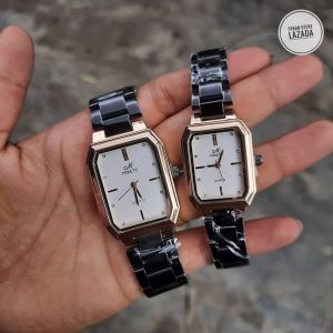 JAAM TANGAN WANITA MIRETE SEGI EMPAT ANALOG TAHAN AIR STRAP RANTAI STAINLESS STEEL BERKUALITAS MURAH REALPICT BISA COD