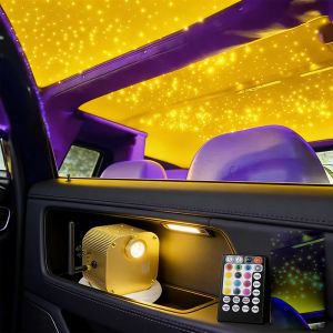 kit Bluetooth APP Control Starry Car LED Optical fiber lamp ceiling Light Kid Room Ceiling Twinkle Fiber Optic Star RGBW COLOR