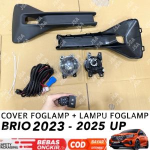 Paket Lengkap Cover Foglamp Lampu Brio 2023 2024 2025 Model Orion Hitam .