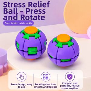 SEELUCKER | Stress Relief Spin Press Ball 3D Printed Portable Fidget Toy