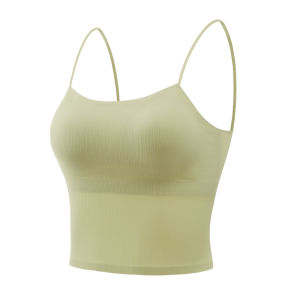 Miiow | Cat Woman Strap Vest Womens Built-In Bra Pad No-Wear Bra Underwear Top Inner Wear Outer Wear Base White Beautiful Back Strap