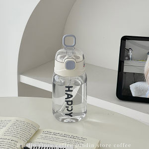 Aesthetic Plastic Transparent Tumbler with Straw Portable