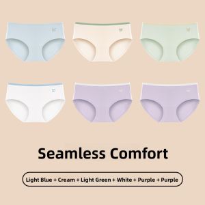 MiiOW | Pure Cotton Antibacterial Triangle Underwear Womens Mid-Waist Seamless Shorts Comfortable Breathable Sporty Style Youth Suitable