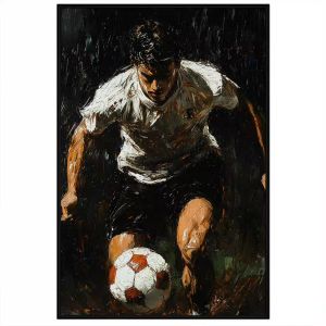 Tranh vẽ cầu thủ bóng đá. Tranh treo tường dán tường sơn dầu tranh trí canvas. CGI-1460
