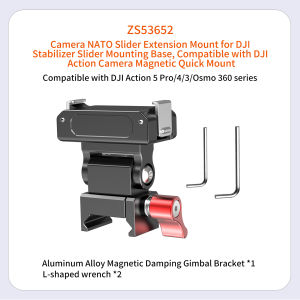 Universal Nato Clamp Quick Release to Action Camera Holder Magnetic Mount 360 Rotation 180 Tilt for GoPro Insta360 X6 DJI OSMO