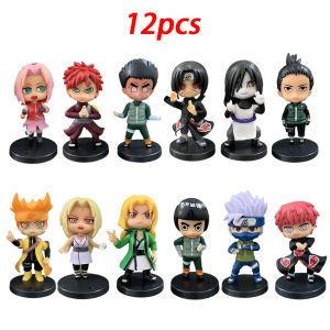12Pcs Naruto Anime Figures Featuring Sasuke Itachi Gaara and Kakashi from Shippuden Q Version PVC Figurines Toys Birthday Gifts
