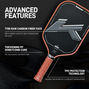 Kawasaki | T700 Carbon Fiber pickleball paddle Certified by USA PICKLEBALL Professional Tournament Pickleball Racket 16mm