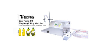 ZONESUN ZS-GP261Wกึ่งอัตโนมัติน้ำมันที่กินได้ไฮดรอลิกน้ำมันเครื่องเครื่องชั่งน้ำหนักเกียร์ขวดพลาสติกปั๊มVial Filler