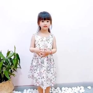 Gaun Anak Perempuan Berbahan Katun Impor & Rok Mini