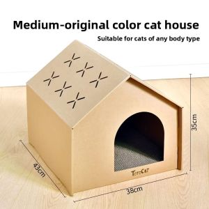 [SG]🚚 Cat Scratch Board Climbing Frame Thickened Paper Shell House Cat Toy Wear-Resistant Non-Chip Square Cat Villa