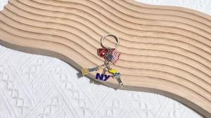 Bandai | Fashion National Flag Keychain Cartoon New York Statue of Liberty Metal Pendant Key Chain Accessories for Gifts