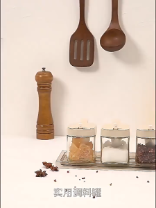 Tempat Garam Dapur Bahan Kaca Dengan Tutup Dan Sendok Design Minimalis