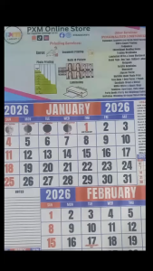 Commercial CAlendar 2026 A4/Long 8.5x13" size
