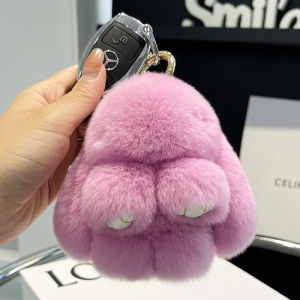 Cute Rabbit Fur Plush Toy Mini Keychain