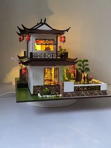 Xixi Flower House 西溪花间 MD25 with Light/Anti-dust cover DIY Miniature Doll House - Chinese Manual