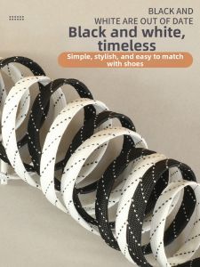 RUNEASY | Basketball Shoe Laces Flat Black and White