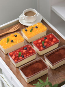 Transparent Covered Tiramisu Box Milk Soy Layered Cake Dessert Baking Packaging Box Disposable Pastry Kitchen Cooking Tools