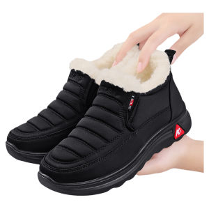 Giày Bốt Đi Tuyết Lông Cừu Dày Dặn Cho Bà Mẹ Mùa Đông Giày Lười Chống Trượt Bằng Vải Thủ Đô Bắc Kinh Giày Bốt Đi Tuyết Đế Bằng