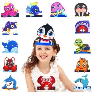 เครื่องแต่งกายสัตว์ทะเลสำหรับเด็ก วันเด็ก วันฮาโลวีน เครื่องประดับหัว ฉลาม กุ้ง กวางปenguins ตูนิส วันเด็ก วันฮาโลวีน ผู้หญิง