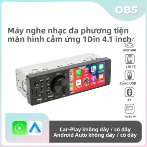 Máy Nghe Nhạc Đa Phương Tiện Ô Tô NaviFly 4.1 Inch 1DIN Với Carplay Không Dây/có Dây Android Auto BT FM Stereo USB Autoradio Cho Tất Cả Các Loại Xe