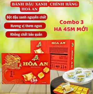Combo 3 Bánh Đậu Xanh Hòa An 350g HA 45M Mới Chính Hãng