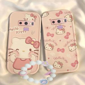 Samsung Note9 Phone Case Silicone Transparent Cute Cartoon Full Cover KT Cat Protective Soft Galaxy Case Ins Style Popular Online