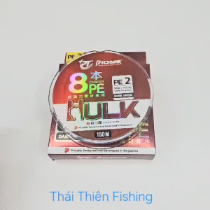 Dây Câu Cá Pioneer HULK PE Braid 8 Sợi 150m Dark Green Siêu Bền Chống Mài Mòn