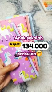 [GRATIS STIKER] dompet anak menabung unicorn dompet challenge menabung dompet organizer budgeting anak Fashion
