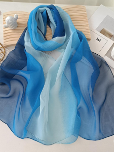 Gradient Color Scarf Soft Blue Light and Thin Protection Sunscreen
