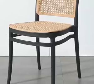SALMA Nordic Dining Plastic Chair Rattan Style