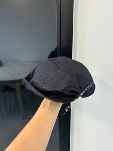 Retro Foldable Denim Beret Hat Womens Octagonal Shape Face Slimming Reporter Cap Street Style Adjustable round Top Cap