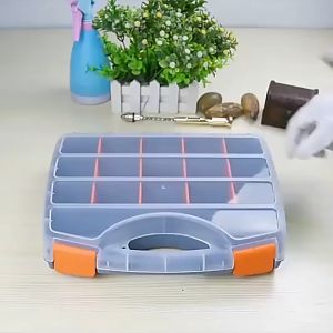 Portable Plastic Toolbox: Ideal for Spare Parts and Electronic Elements Organization