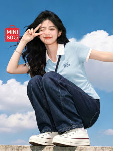 Miniso | Áo Thun Tay Ngắn Cổ Đứng Gập