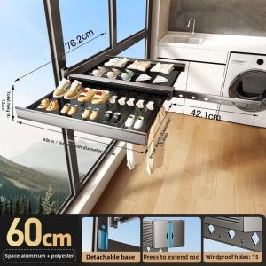 Folding Retractable Wall Mounted Clothes Drying Rack