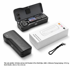Hộp Đựng Tay Cầm DJI OSMO Pocket 4Pro Hộp Đựng Bảo Vệ Vỏ Cứng Di Động Có Khe Cắm Bộ Lọc Ống Kính Phụ Kiện Máy Ảnh Hành Động Thể Thao