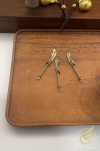 Móc Khóa Thanh Long Yểm Nguyệt Đao Móc Khóa Khắc Hình Rồng Bằng Đồng Thau - Đồ Đồng Thuận Tâm