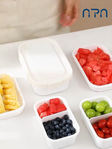 Nipiin Lunch Box Bento Box Microwave Safe Refrigerator Box Salad Fruit Box Fresh-Keeping With Compartment Lunch Box Set