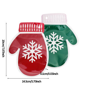 【On Sale】10Pcs Christmas Zipper Wrapping Bag Plastic Gift Bags Candy Party Packaging Bags