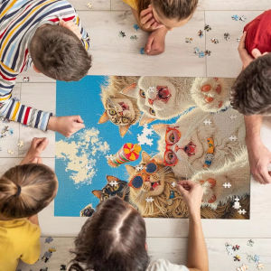 Adult Jigsaw Puzzle Kitten Pets 500/1000/1200/2000PCS Animal Lovers Cat Puzzle Birthday Gift Game Room Decor Entertainment Toy