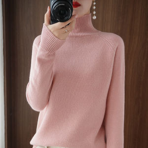 Ladies Thickened Wool High Collar Sweater Loose Knitted Long Sleeve Pure Color Inner Shirt Autumn Winter New Style Fashionable