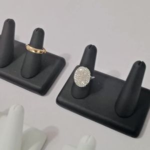 PU Leather Display Stands Ring Holders Set Multi-Shape Finger Ring Organizer for Retail Shop Photography Props