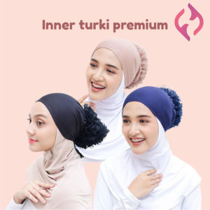 INNER TURKI Terbaru Dalaman Hijab Ciput Turkie Jersey Mix Brukat Premium Cepol Turkish Tali Renda