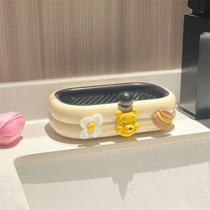 Creative Double Layer Hanging Wall Soap Dish Drainable Bathroom Home Use No Punching Cute Cartoon Bathroom Accessories