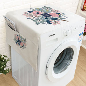 Túi Bọc Máy Giặt Chống Nước Chống Nắng Vải Lanh Cotton Hiện Đại Tối Giản Đa Năng Cho Haier Little Swan Siemens Midea