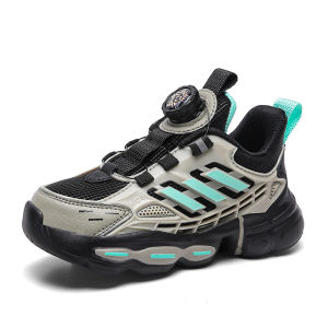 Boys Sports Shoes 2026 New Lightweight Soft Girls Shoes Breathable Leather Surface Waterproof Medium to Large Childrens Rotating Buckle Childrens Shoe