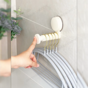 Sampayan Suction Cup No Punch Wall Mount Telescopic Foldable Retractable Clothes Drying Storage Rack