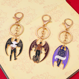 Fantasy Night Court Metal Keychain Acotar Bat Boys Dark Romance Gift Academic Gift for Literature Lovers Backpack Decoration